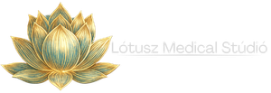 Lótusz Medical Stúdió logó arany lótusz szimbólummal